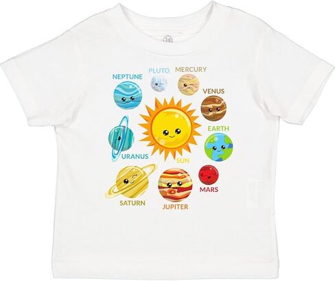 inktastic Cute Planets, Solar System, Space, Cosmos, Galaxy Toddler T-Shirt in Saudi Arabia