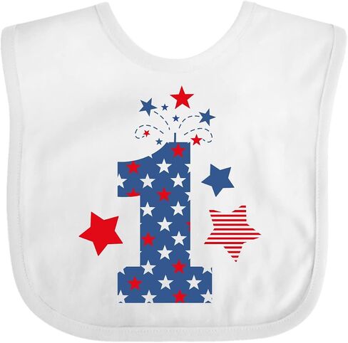 inktastic Firecracker 1st Birthday Baby Bib in Kuwait