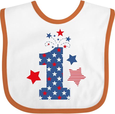 inktastic Firecracker 1st Birthday Baby Bib in Kuwait