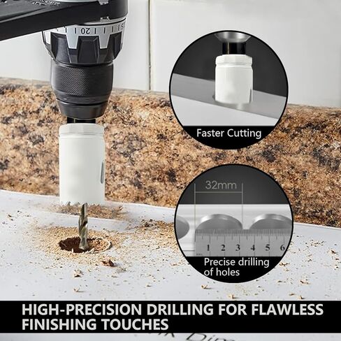 Greywolf 15 pcs Bi-Metal Hole Saw Set, M3 HSS Hole Saw Kit with 3/4"-2-1/2" (19-64mm) 9 pcs Hole Saw Blades, Boxed, with Arbor, Drill Bit, Hex Wrench, for Metal, Wood, Plastic in Kuwait