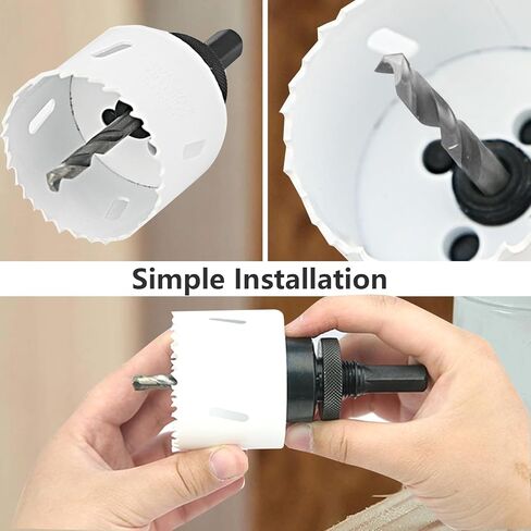 Greywolf 15 pcs Bi-Metal Hole Saw Set, M3 HSS Hole Saw Kit with 3/4"-2-1/2" (19-64mm) 9 pcs Hole Saw Blades, Boxed, with Arbor, Drill Bit, Hex Wrench, for Metal, Wood, Plastic in Kuwait