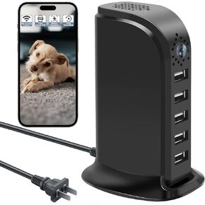 USB Charger Camera, Security Nanny Cam, Wireless 1080P HD Video Recorder with Motion Detection, WiFi Nanny Camera for Home/Baby/Pet, No Audio