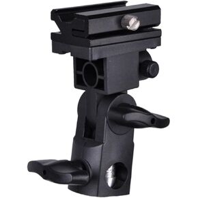 NUOBESTY Camera Flash Bracket Mount Swivel Light Stand Holder for DSLR Pitch Angle Lightweight Design for Speedlight Umbrella Accessories