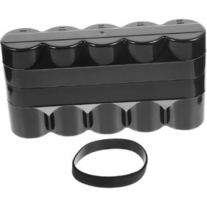 Homoyoyo 5-Pack Black Plastic Film Storage Box with Silicone Bands for Film Rolls - Desktop Organizer
