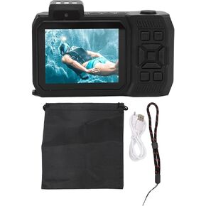 4K 65MP Underwater Camera Autofocus 2.88in 1.44in Dual Screen 2500mAh 33FT Water Proof Camera Underwater Digital Camera for Snorkeling (Black)