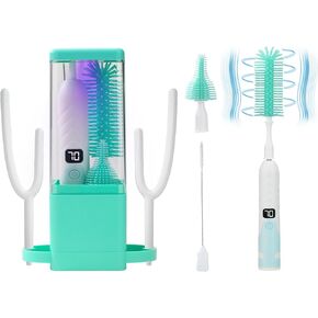 Electric Bottle Brush Cleaner,Electric Baby Bottle Brush Cleaner, Baby Bottle Washer,8 in 1Automatic Bottle Cleaner Brush Set (Pink)