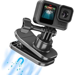 Backpack Strap Quick Clip Mount for Gopro Hero 13 12 11 10, 360° Rotation Magnetic Clamp for DJI Osmo Action 5 Pocket 3 for Insta360 X5 X4 ACE Pro Go 3s for AKASO EK7000/Brave 7/Brave 4 Accessories