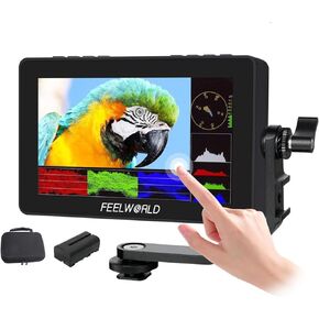 FEELWORLD F5 Pro X 5.5 Inch 1600 NitsTouch Screen DSLR Camera Field Monitor 1920x1080 HDMI, External Power and Install Kit Waveform, Include Battery,Carry Case,HDMI Cord
