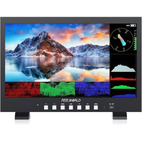 FEELWORLD FVM215 21.5 Inch 1000nit High Bright Production Broadcast Studio Monitor with Waveform LUT 8 Bit Color Depth 4K60Hz HDMI 3G-SDI in and Out