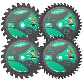 Puxyblue 4-1/2 Inch Circular Saw Blade 115MM 24T Farming & 40T Fine Finish with 3/8 Inch (9.5MM) Arbor,TCT Trim Saw Blade for Wood, Plastic and Composite Materials