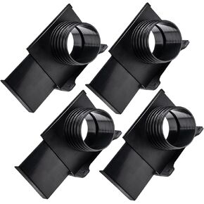 POWERTEC 70358-P4 4 Inch Wall Mounting Blast Gate with Bracket, Threaded Dust Collection Fitting - 4 Pack