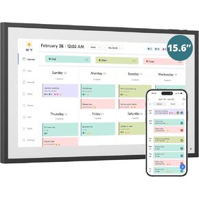 التقويم الرقمي 15.6 بوصة تقويم جدار ذكي ، مخطط تقويم إلكتروني لللمس لعام 2025 مكافآت وجداول مخططات روتينية عائلية 2025