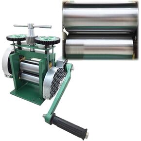 Rolling Mill Machine Assembled Jewelry Metal Wire Reducing Thickness Press Tablet Jewelry DIY Tool Stainless Alloy Manual For Beginnners DIY Use(Flat)