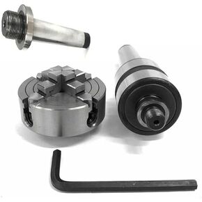 4 Jaw Independent Lathe Chuck 2-3/4"70mm M14X1 With MT1 revolving center & Arbor-Amz664