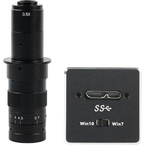 High Speed Micro USB 3.0 USB 3.0 5MP Industrial CMOS Microscope Camera Electronic Digital Eyepiece Mini C Mount Video Camera (with 300x Lens)