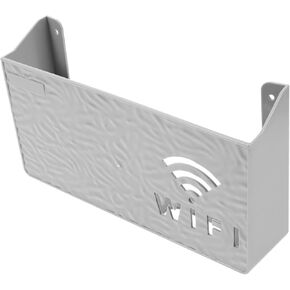 DOITOOL Wall-Mounted WiFi Router Storage Box Nail Router Cover for Home Office Stylish Modem Organizer Display Shelf Grey Color Professional Design for Homeowners