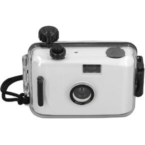 35mm Film Camera, Point and Shoot Reusable Film Camera, 1/100s Shutter, F/9 28MM Lens, Retro Style, Vintage Film Camera with Case for Snorkeling (Light Pink)