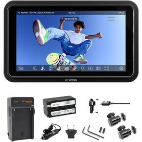 Atomos Shinobi GO 5.2" Touchscreen HDR Video/Photo Monitor | Portable 4K HDMI Field Monitor for DSLR & Camera with Waith Battery, Charger and Camera Hot Shoe Mount Advanced Bundle Set