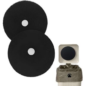 Trash Can Deodorizer, Garbage Can Deodorizer with Magnetic Suction, Diaper Pail Deodorizer, Odor Filter Refills for Dog Poop Trash Can Outside, Natural Activated Carbon Filter, 2 Pack