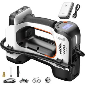 Litheli Cordless Air Compressor, 20V Portable Air Compressor, 3 Nozzle Adapters, 150 PSI, Tire Pump for Car, Bike, Sport Ball, Battery Tire Inflator, with 2.0 Ah U-Battery
