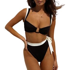Catalpalev Women's Swimsuit Two Piece High-Waisted Slimming Bikini Set Beach Bathing Suit Swimwear