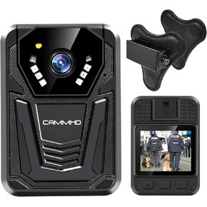 CAMMHD F6 512GB 4K Body Camera and Magnetic Mount, Work 12-14Hrs and Ultra Night Vision, Waterproof Body Cameras with Audio and Video Recording H.265 Video Code Police Body Camera for Law Enforcement