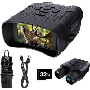 Night Vision Binoculars for Adults Kids 36MP Images 9 IR Modes 1984ft Night Range 10x Digital Zoom 3.2" LCD Screen 300g Night Vision Goggles Quick Charge Small Binoculars for Camping