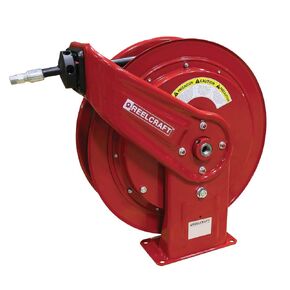 Reelcraft HD74100 OHP بكرة خرطوم قابلة للسحب من الربيع القابل للخدمة ، 1/4 "× 100 '، 5000 رطل ، خرطوم الشحوم المشمولة