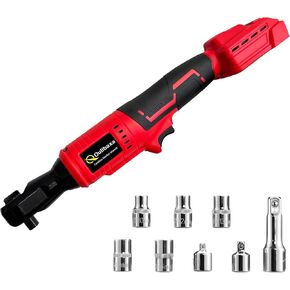 Cordless 3/8 "Ratchet Wrchench لبطارية Milwaukee 18V ، 74 قدمًا ، و 500 دورة في الدقيقة تثير السرعة غير المتغيرة التي لا تحتوي على مصباح LED ، و 8 مآخذ ومحول (البطارية غير متضمنة)