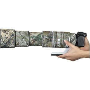 CHASING BIRDS Camouflage Waterproof Lens Coat for Canon RF 200-800mm F6.3-9 is USM Rainproof Lens Protective Cover (Brown Grid)