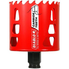 Diablo Carbide Teeth Hole Saw for Wood and Metal - Fits with Snap - Lock Plus Mandrel System, Tool-Free Plug Ejection - 2-3/4" Diameter, 2-3/8" Length - DHS2750CT
