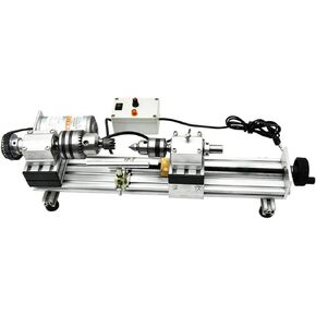 Lathe Polishing Machine Mini Metal Woodworking Lathe Stepless Speed Regulation High Precision Mini Lathe Beads Machine 280W Power, Garden & Hand Tools