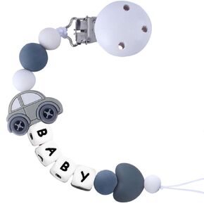 Car Pacifier Clip for Boys Handmade Stroller Clip Silicone Pacifier Chain Holder Clips