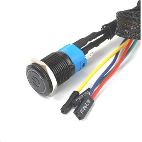 PC Host Start Power SW Button Switch Computer Reset SW Button Switch 3V-6V with 60cm Motherboard Cable DIY(Sliver PC Power,16MM_LED Orange)