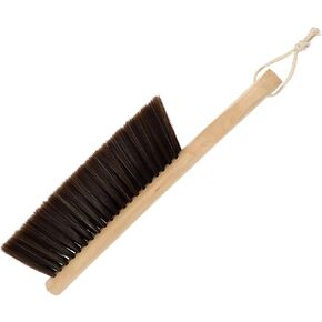 1Pc Bed Brush Home Cleaning Brush with Soft Bristles Lightweight Brown Plastic Handle for Sofa Bed and Furniture Cleaning Compact Design for