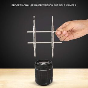 Spanner Wrench, Lens Remover Tool with Double Head Design Stainless Steel Silver Lenses Remover Tool for DSLR Camera Lens
