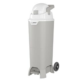 Foundations Pro Hands Free Tall Diaper Pail with Airtight Lid - Durable & Odorless Diaper Disposal, Large Capacity, Holds up to 60 Newborn Diapers, Refill with Any Bags - Gray
