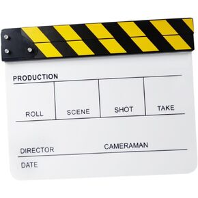 Film Movie Clapboard Filming Accessory, Cut Action Scene, Directors Video TV Clapper Board, Movie Theater Props Decor