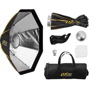 Glow EZ Lock 25" Octa Small Quick Softbox, 8-Sided Parabolic Softbox Opens Up and Closes Down Easily, this Bowens Mount Softbox is a Perfect Speedlight Soft box