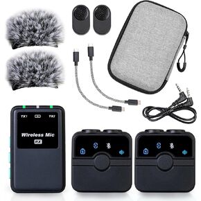 CreatorMic voice-enhancing mini wireless microphone for iPhone/Android/Camera - limiter, voice EQ, noise cancel, echo remove, magnetic mount – lapel mic clip on for video/vlog/YouTube/Tiktok