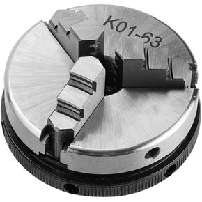3-Jaw K01-63/M14 Manual Self Centering Woodworking Lathe Chuck for Metal Plastic Processing, Small Volume, High with Large Clamping Range,Brand New