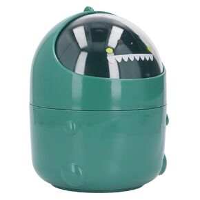 Desktop Trash Can Baby Dinosaur Style Large Mouth Detachable Design Nonslip Bottom Plastic Mini Trash Can (Green Baby Dinosaur)