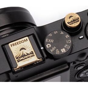 Fuji Mountain Sunrise Pattern Camera Metal Hot Shoe Cover Cover Cover Watter Fujifilm X-Pro3 Xpro2 XPro1 XT30 XT4 XT5 (زر زخرفي من سبائك النحاس)