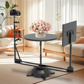 360° Photography Turntable, Adjustable Shooting Angle, Camera Spinner Portable Video Rotating Platform for Product Photography/Video Making (Manual)