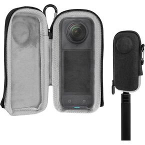 GEEKRIA Portable Carrying Case for Insta360 X5, Hard Shell Travel Storage Case Compatible with Insta360 X5, X4, Water-resistance Mini Protective Hard, Camera Accessories (Dark Grey)