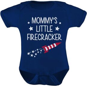 Tstars Mommy's Little Firecracker 4th of July Baby Witfit Bodysant Bodysant
