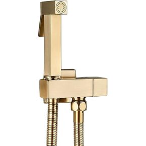 Handheld Bidet Sprayer Brushed Gold, Brass Bidet Sprayer for Toilet, Baby Cloth Diaper Sprayer, Shower Sprayer for Personal Hygiene, Bidet Attachments