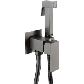 Bidet Sprayer for Toilet, Brass Hot and Cold Water Toilet Sprayer, Baby Cloth Diaper Sprayer, Bidet Faucet for Personal Hygiene, Bathroom Attachment,Gun Gray