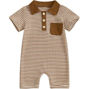 Infant Baby Boys Summer Wallfe Romper Striped Jumpsuit Toddler Newborn Boy Bodysuit Playsuit 6 12 18 24 Months