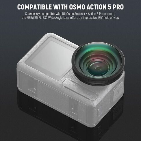 NEEWER Variable ND Filter Compatible with DJI Osmo Action 5 Pro & Action 4, ND8-32 (3-5 Stops) Screw On Neutral Density Lens Filter Multicoated HD Optical Glass Action Camera Accessories in Kuwait